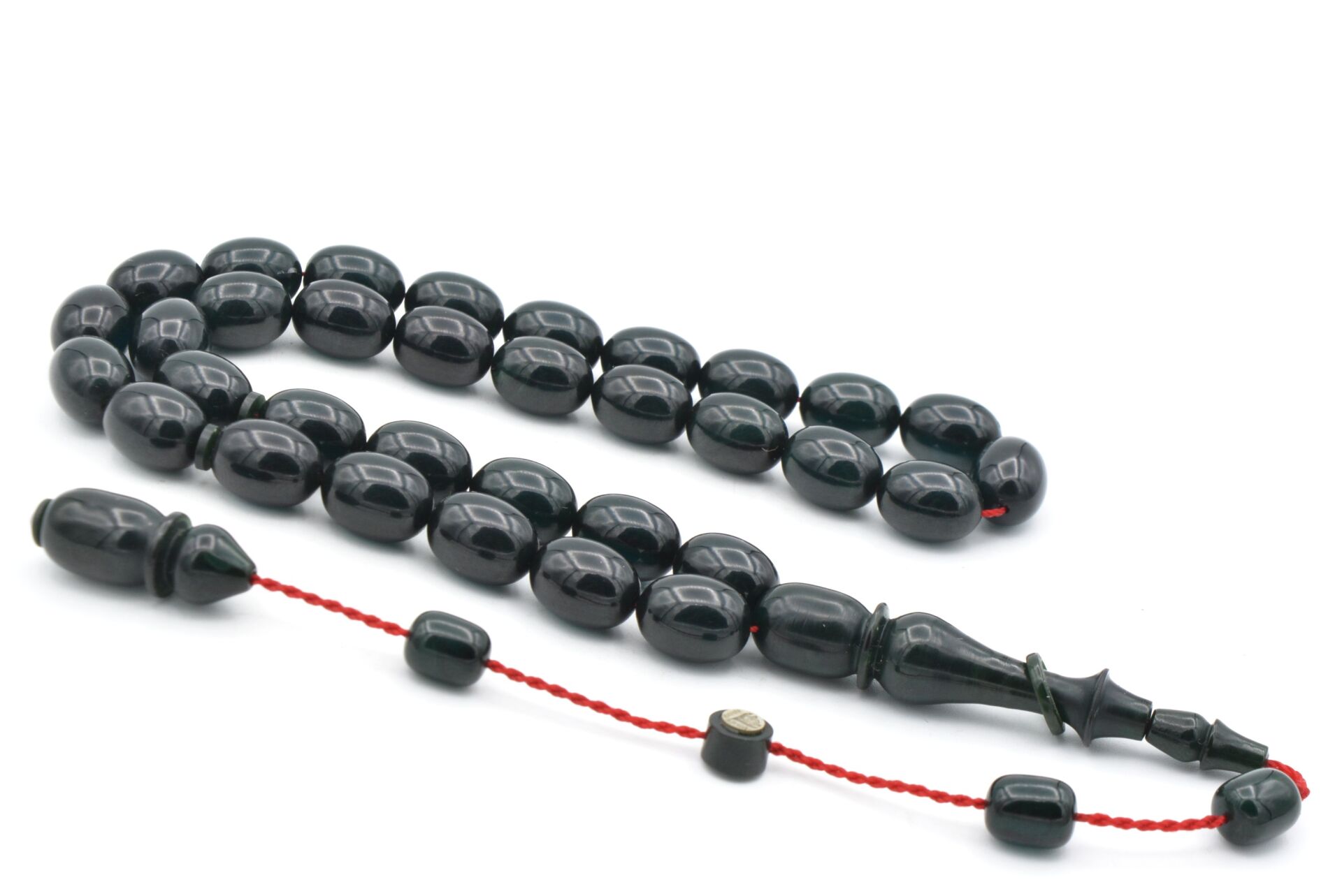 Ahmet Damar İmamesi Halkalı Lacivert Sıkma Kehribar Tesbih