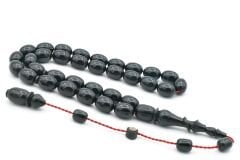 Ahmet Damar İmamesi Halkalı Lacivert Sıkma Kehribar Tesbih