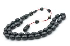 Ahmet Damar İmamesi Halkalı Lacivert Sıkma Kehribar Tesbih