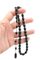 Ahmet Damar İmamesi Halkalı Lacivert Sıkma Kehribar Tesbih