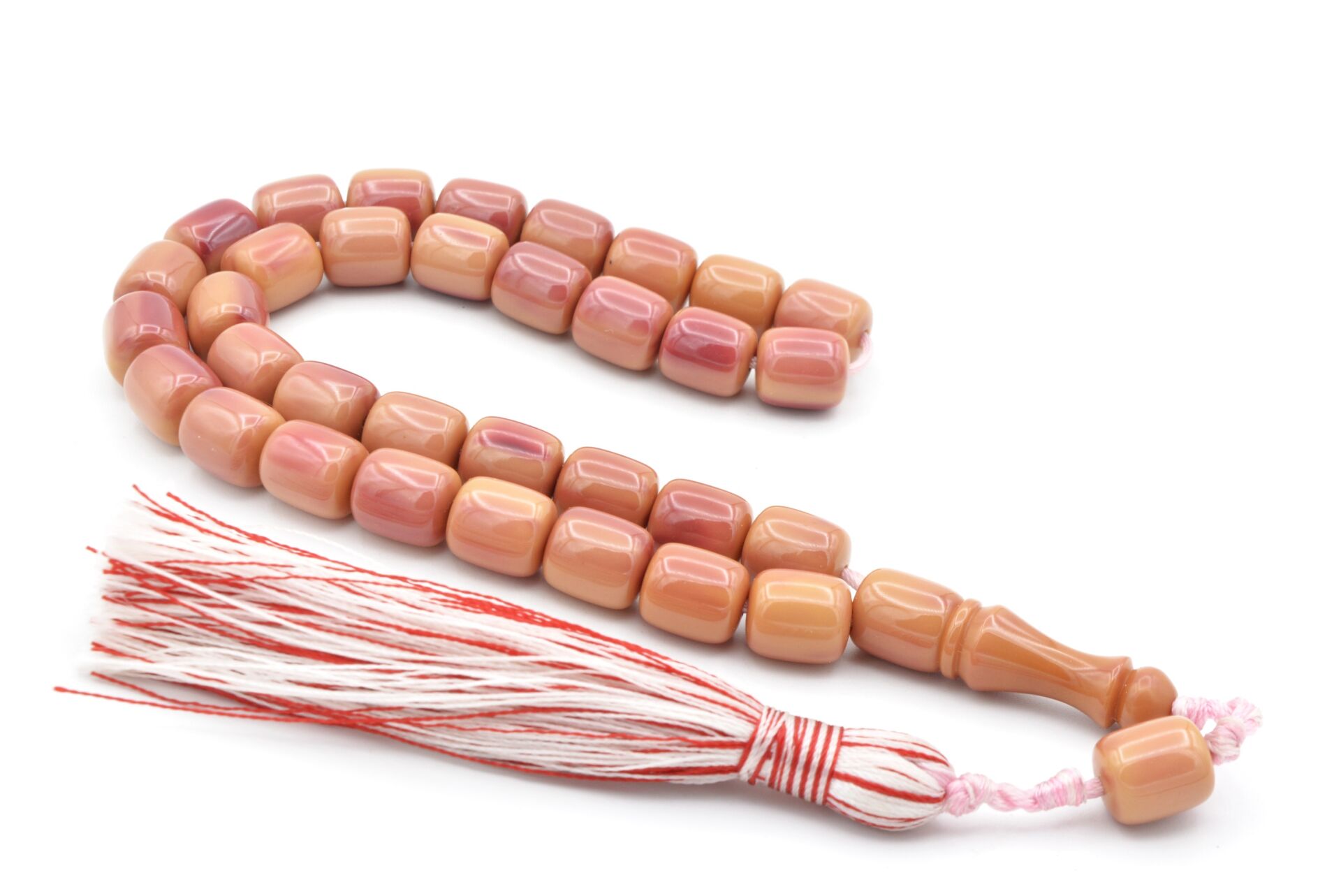 Zeyn Usta İşi Kapsül Model Beyaz Pembe Katalin Tesbih 019