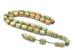 Sistemli Kapsül Kesim Kanayan Bağa Simli Turuncu Yeşil Katalin Tesbih