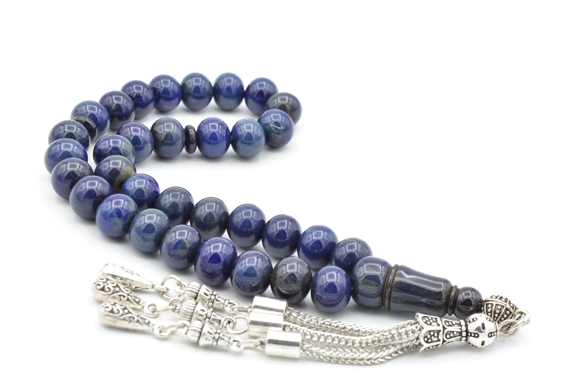 Zeyn Usta İşi Küre Model Lacivert Katalin Tesbih 014