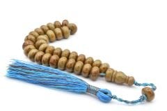 Zeyn Usta İşi Basık Model Kahverengi Mavi Katalin Tesbih 012