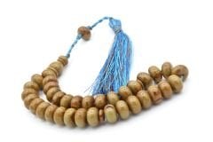 Zeyn Usta İşi Basık Model Kahverengi Mavi Katalin Tesbih 012