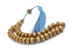 Zeyn Usta İşi Basık Model Kahverengi Mavi Katalin Tesbih 012