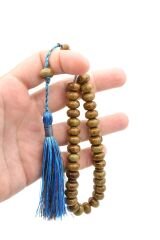 Zeyn Usta İşi Basık Model Kahverengi Mavi Katalin Tesbih 012