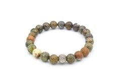 Hakiki Doğal Yeşil Opal Taşı Bileklik 8 Mm