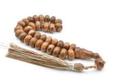 Zeyn Usta İşi Basık Model Turuncu Kahverengi Katalin Tesbih 009