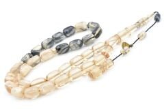 Hakan Turan İmzalı Kapsül Kesim Şeffaf Siyah Sıkma Kehribar Tesbih