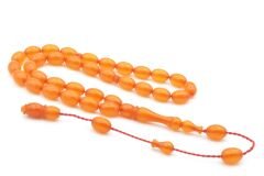 Hakkı Usta Bilek Boy Beyzi Kesim Turuncu Sıkma Kehribar Tesbih