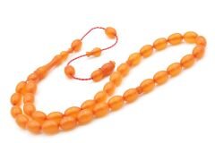 Hakkı Usta Bilek Boy Beyzi Kesim Turuncu Sıkma Kehribar Tesbih