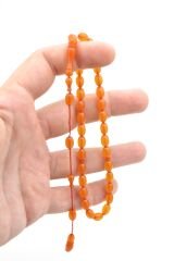 Hakkı Usta Bilek Boy Beyzi Kesim Turuncu Sıkma Kehribar Tesbih