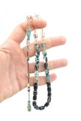 Hakan Turan İmzalı Kapsül Kesim Şeffaf Lacivert Sıkma Kehribar Tesbih