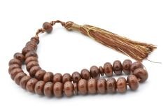 Zeyn Usta İşi Basık Model Kahverengi Katalin Tesbih 006