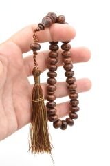 Zeyn Usta İşi Basık Model Kahverengi Katalin Tesbih 006