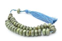 Zeyn Usta İşi Basık Model Gri Mavi Katalin Tesbih 005