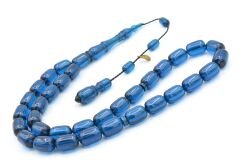 Hakan Turan İmzalı Kapsül Kesim Lacivert Sıkma Kehribar Tesbih