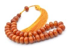 Zeyn Usta İşi Basık Model Turuncu Katalin Tesbih 003