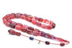 Hakan Turan İmzalı Kapsül Kesim Mavi Pembe Sıkma Kehribar Tesbih