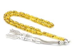 Kapsül Kesim Günlük Boy Fosilli Toz Pres Kehribar Tesbih