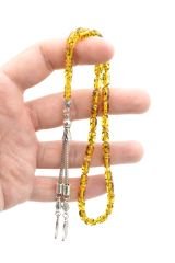 Kapsül Kesim Günlük Boy Fosilli Toz Pres Kehribar Tesbih