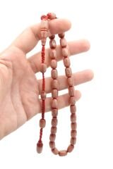 Cüneyd Hasan Yapımı Çift Çekim Kapsül Kesim Eskitme Bej Katalin Tesbih