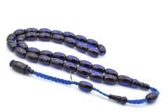 Cüneyd Hasan İmzalı Çift Çekim Kapsül Kesim Lacivert Katalin Tesbih