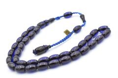 Cüneyd Hasan İmzalı Çift Çekim Kapsül Kesim Lacivert Katalin Tesbih