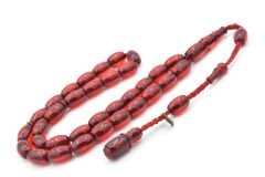 Cüneyd Hasan İmzalı Çift Çekim Kapsül Kesim Turuncu Katalin Tesbih