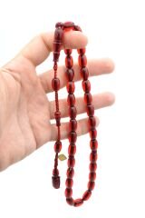 Cüneyd Hasan İmzalı Çift Çekim Kapsül Kesim Turuncu Katalin Tesbih