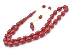 Hakan Turan Yapımı Beyzi Kesim Vişne Rengi Sıkma Kehribar Tesbih