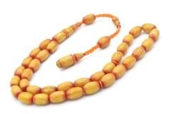 Cüneyd Hasan Yapımı Çift Çekim Kapsül Kesim Eskitme Sarı Katalin Tesbih