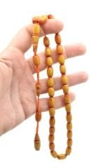 Cüneyd Hasan Yapımı Çift Çekim Kapsül Kesim Eskitme Sarı Katalin Tesbih