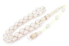 Hakan Turan Yapımı Beyzi Kesim Şeffaf Sıkma Kehribar Tesbih