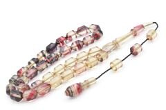 Hakan Turan Yapımı Uçlu Kapsül Kesim Şeffaf Pembe Sıkma Kehribar Tesbih