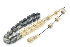 Hakan Turan Yapımı Uçlu Kapsül Kesim Şeffaf Siyah Sıkma Kehribar Tesbih