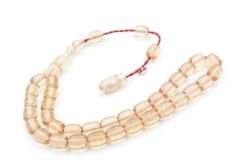 Şükrü Baba Imzalı Bilek Boy Kapsül Kesim Şeffaf Katalin Tesbih