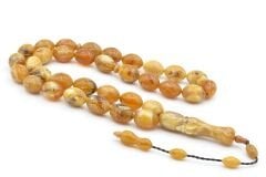 Sistemli Dev Boy Beyzi Kesim Hareli Turuncu Toz Kehribar Tesbih