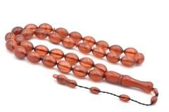 Sistemli Dev Boy Beyzi Kesim Hareli Kırmızı Toz Kehribar Tesbih