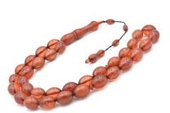 Sistemli Dev Boy Beyzi Kesim Hareli Kırmızı Toz Kehribar Tesbih