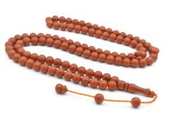 Sistemli Küre Kesim 99 luk Turuncu Fiber Tesbih 8 mm