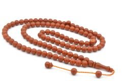 Sistemli Küre Kesim 99 luk Turuncu Fiber Tesbih 8 mm