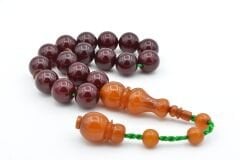 Ahmet Emin Yapımı Osmanlı Model Küre Vişne Sıkma Kehribar Efe Maskot Tesbih