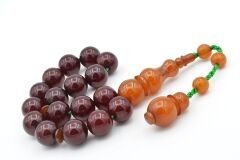 Ahmet Emin Yapımı Osmanlı Model Küre Vişne Sıkma Kehribar Efe Maskot Tesbih