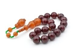 Ahmet Emin Yapımı Osmanlı Model Küre Vişne Sıkma Kehribar Efe Maskot Tesbih