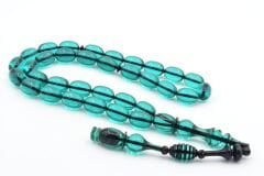 Usta İşi Şenalp Model Kapsül Kesim Mavi Sıkma Kehribar Tesbih