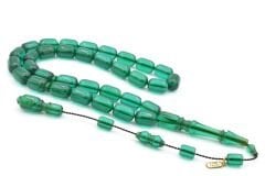 Hakkı Usta İmzalı Kapsül Kesim Petrol Mavisi Kanada Çubuk Katalin Tesbih