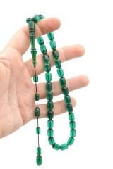 Hakkı Usta İmzalı Kapsül Kesim Petrol Mavisi Kanada Çubuk Katalin Tesbih