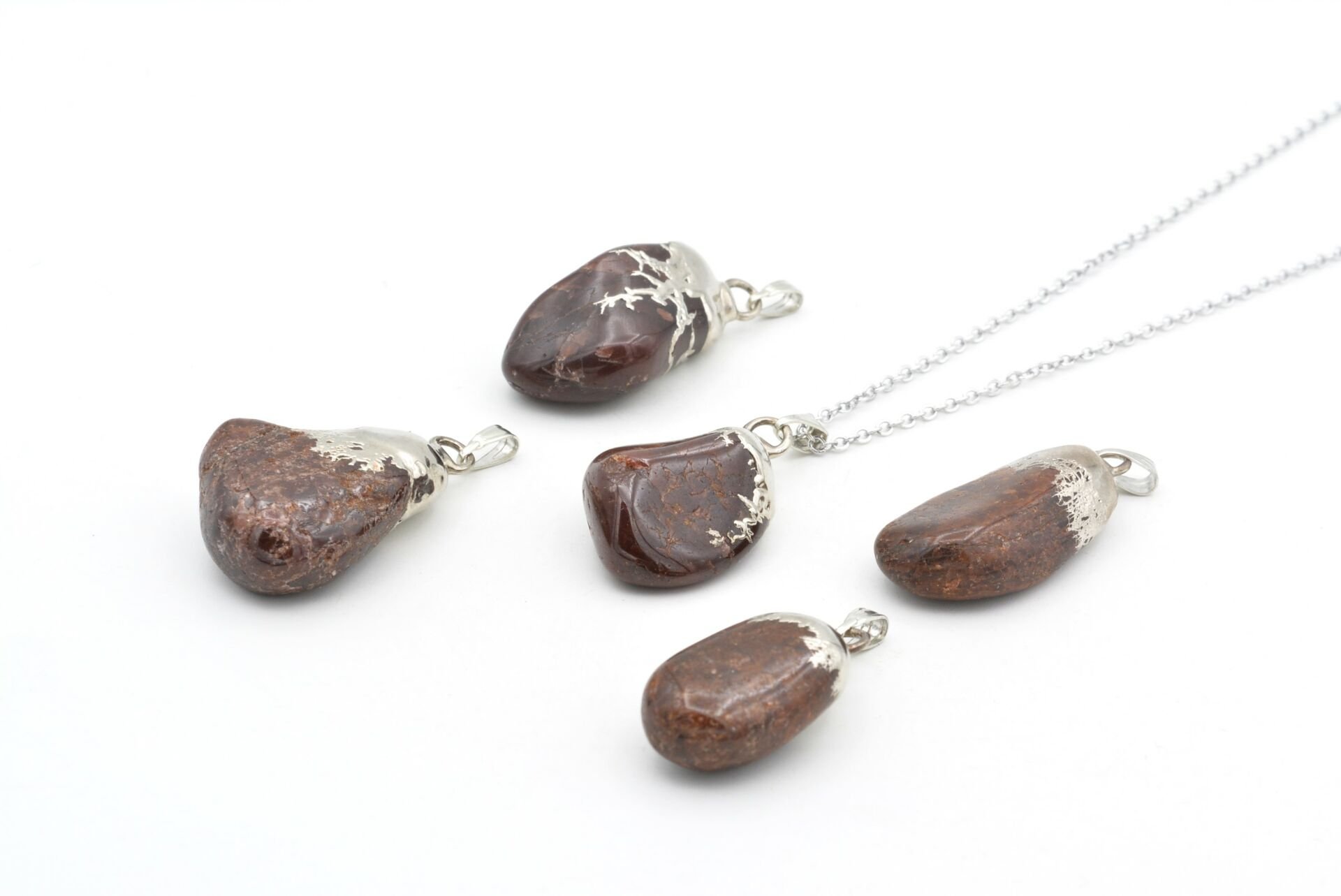 Hakiki Doğal Lal Granat Taşı Kolye Ucu